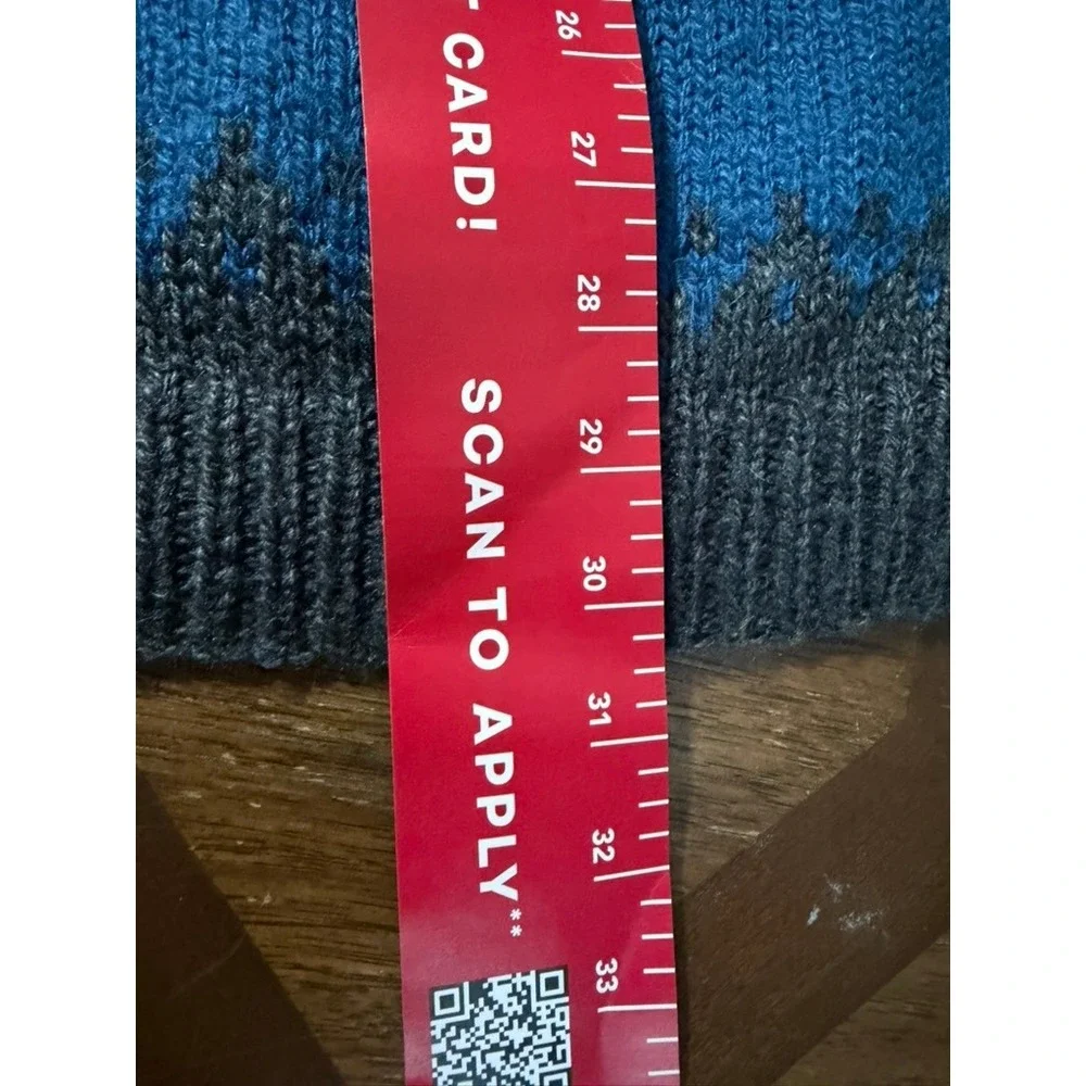 The Alpaca Connection Handmade Peru Wool Fair Isle People Sweater Blue L